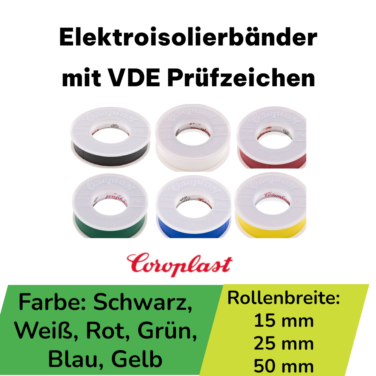 Coroplast Elektro Isolierband 25m x 25mm rot