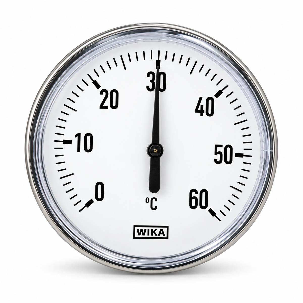 WIKA Bimetallthermometer KU waagerecht Ø 80mm | 0-60°C | 60mm lang