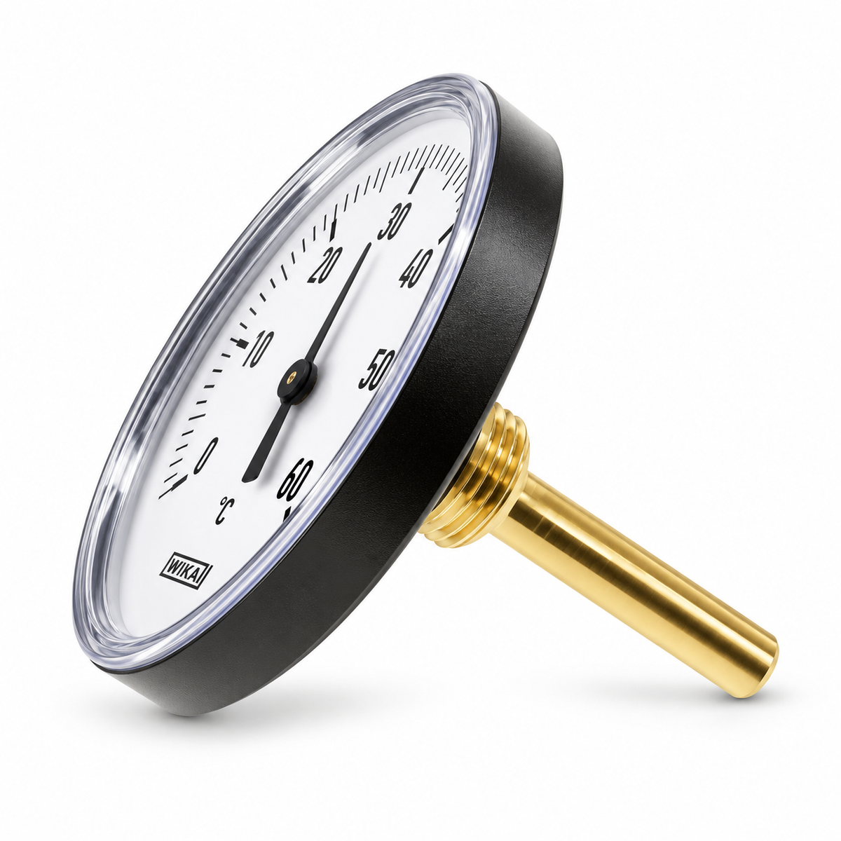WIKA Bimetallthermometer KU waagerecht Ø 80mm | 0-60°C | 60mm lang