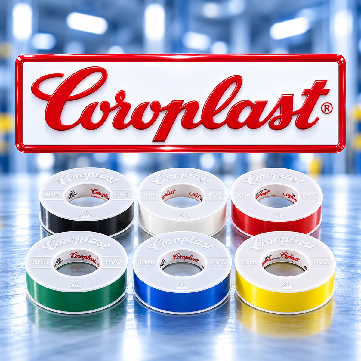 Coroplast Elektro Isolierband 15m x 10mm grün-gelb